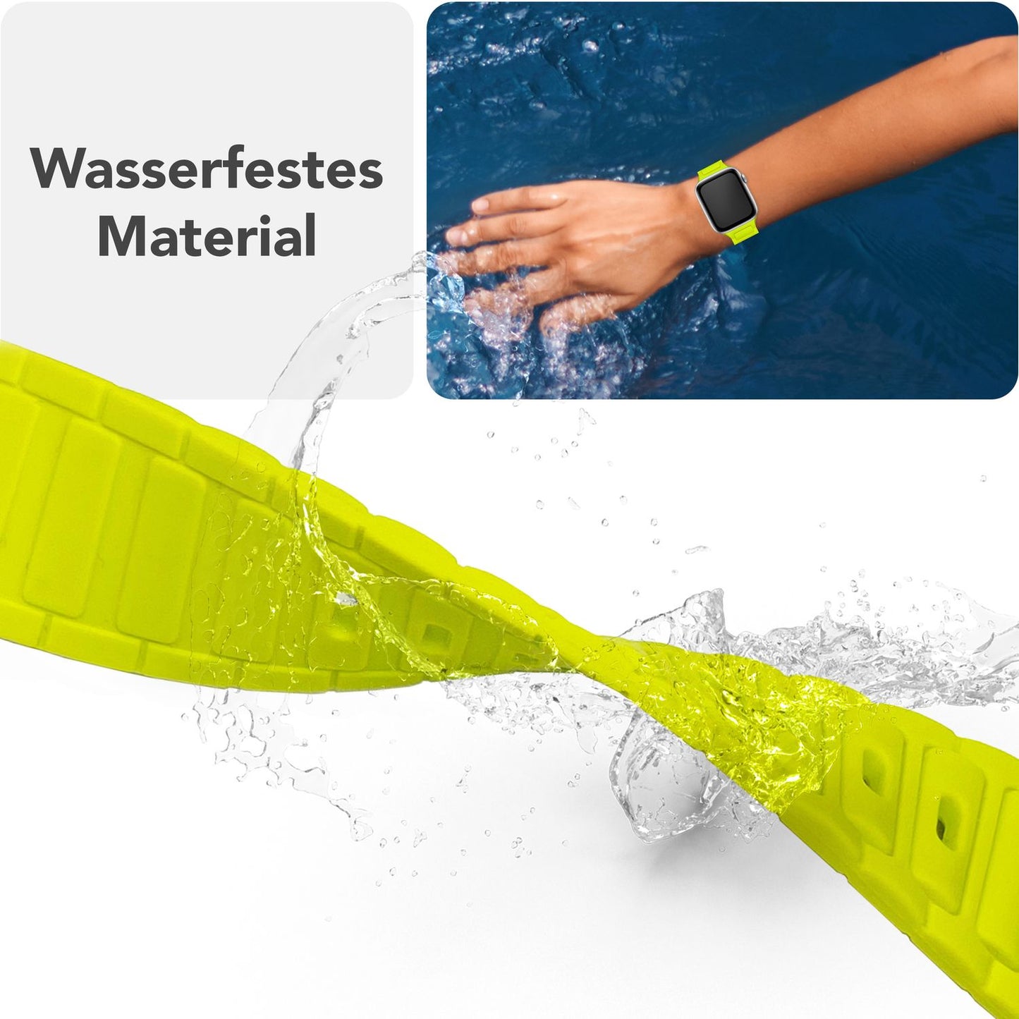 Brățară NALIA Pulse cu textură 3D - Dimensiuni carcasă 42-49 mm, silicon, închidere cu clemă tip „snap-pin”