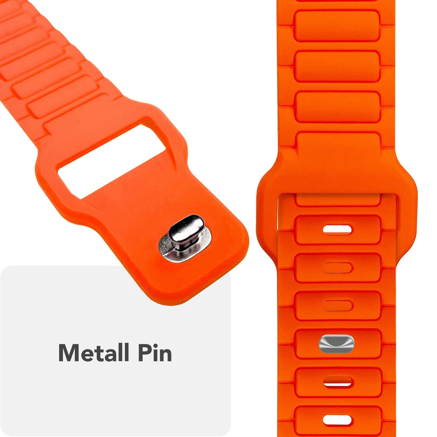 Brățară NALIA Pulse cu textură 3D - Dimensiuni carcasă 42-49 mm, silicon, închidere cu clemă tip „snap-pin”