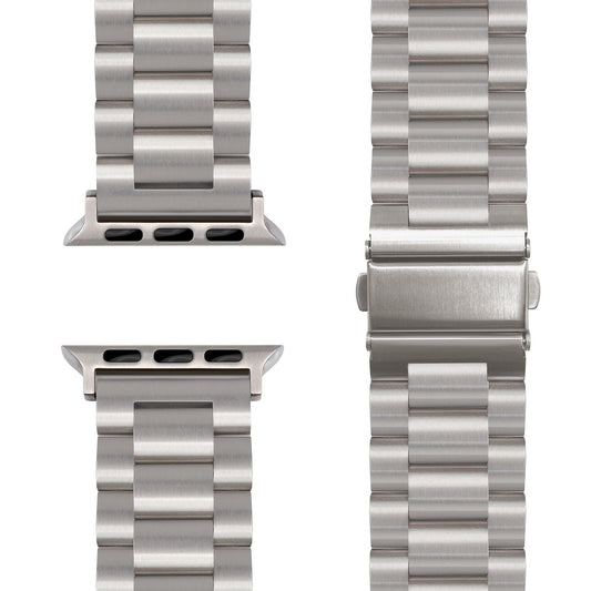 NALIA Mova Armband für Apple Watch SE/10/9/8/7/6/5/4/3/2/1, Gehäusegröße 38/40/41/42mm, Edelstahl Ersatzarmband mit Doppelfaltschließe, Metall Rostfrei