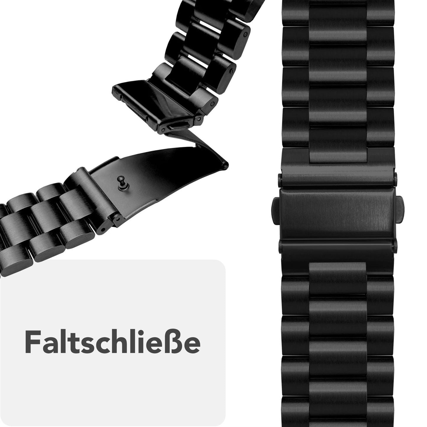 NALIA Mova Armband für Apple Watch SE/10/9/8/7/6/5/4/3/2/1, Gehäusegröße 38/40/41/42mm, Edelstahl Ersatzarmband mit Doppelfaltschließe, Metall Rostfrei