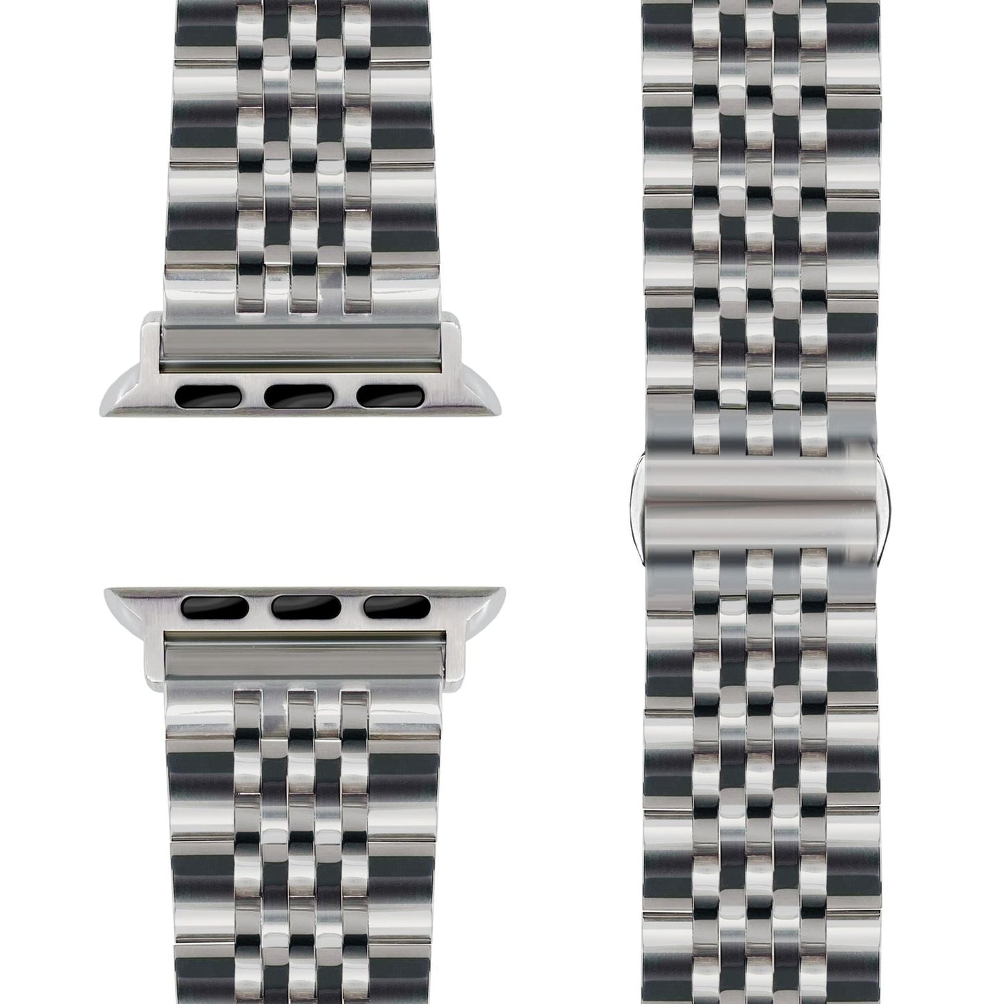 NALIA Trivo Edelstahl Armband für Apple Watch SE/10/9/8/7/6/5/4/3/2/1, Gehäusegröße 38/40/41/42mm, Metall Ersatzarmband Rostfrei mit Schmetterlingsschließe