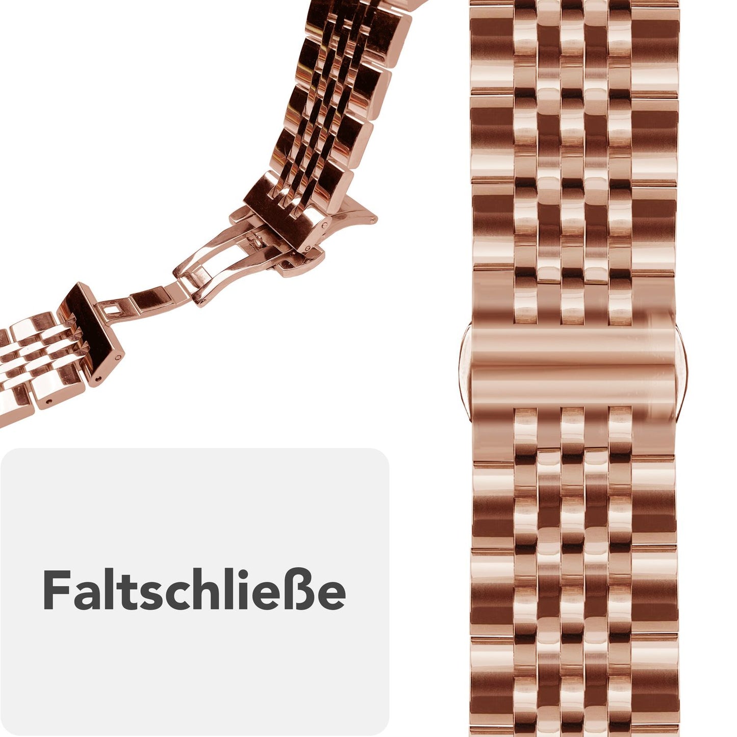 NALIA Trivo Edelstahl Armband für Apple Watch SE/10/9/8/7/6/5/4/3/2/1, Gehäusegröße 38/40/41/42mm, Metall Ersatzarmband Rostfrei mit Schmetterlingsschließe