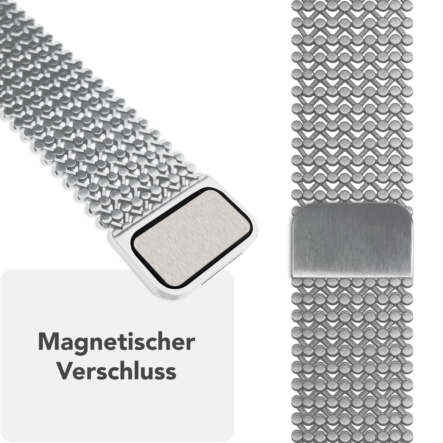NALIA Alvia Mesh Armband - Größen 42/44/45/46/49mm Edelstahl