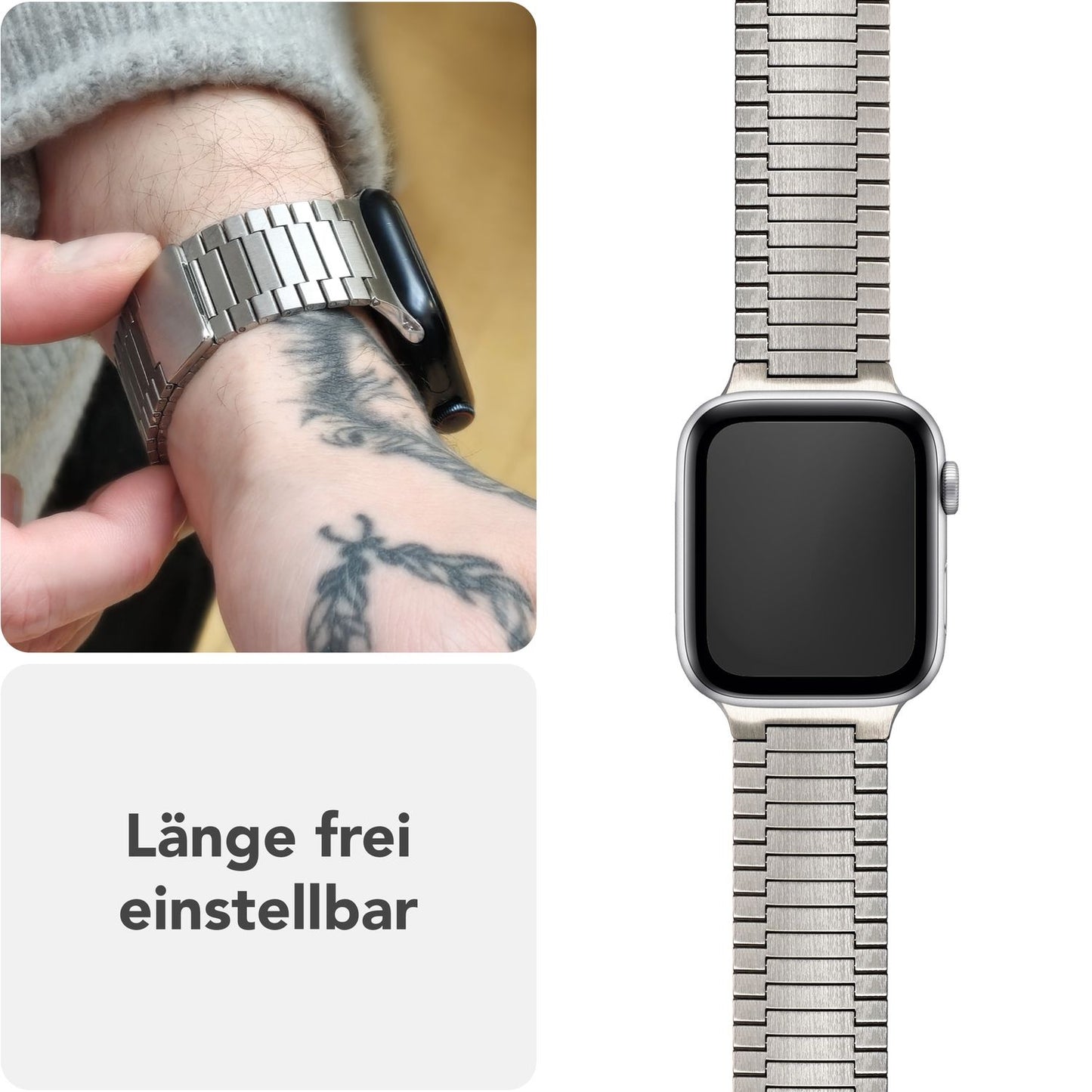 Brățară NALIA Chronos din oțel inoxidabil - Buclă magnetică metalică pentru Apple Watch Ultra SE 42/44/45/46/49 mm