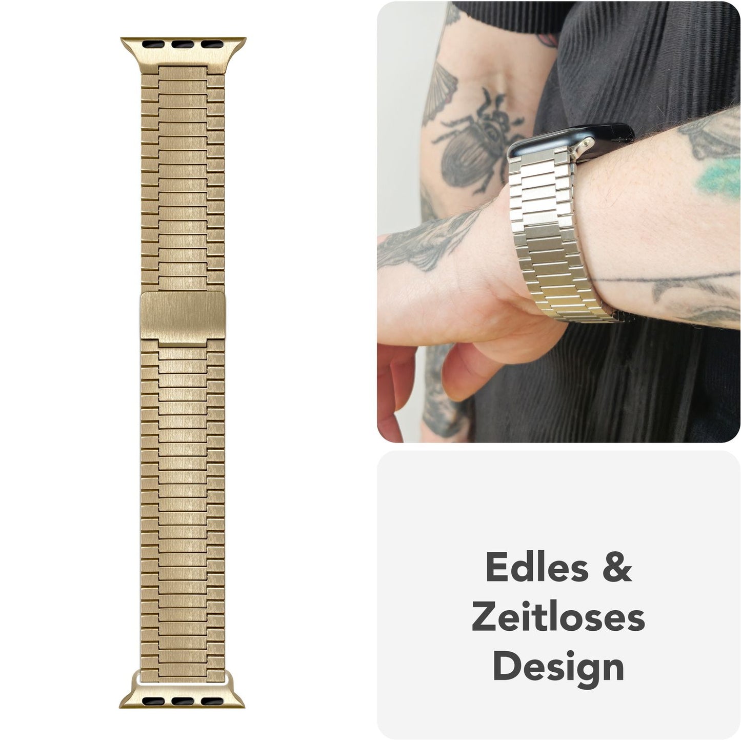 Brățară NALIA Chronos din oțel inoxidabil - Buclă magnetică metalică pentru Apple Watch Ultra SE 42/44/45/46/49 mm