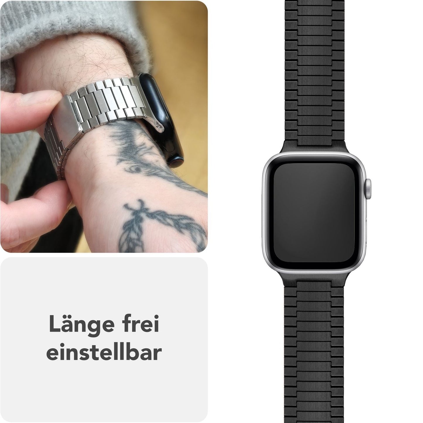 Brățară NALIA Chronos din oțel inoxidabil - Buclă magnetică metalică pentru Apple Watch Ultra SE 42/44/45/46/49 mm