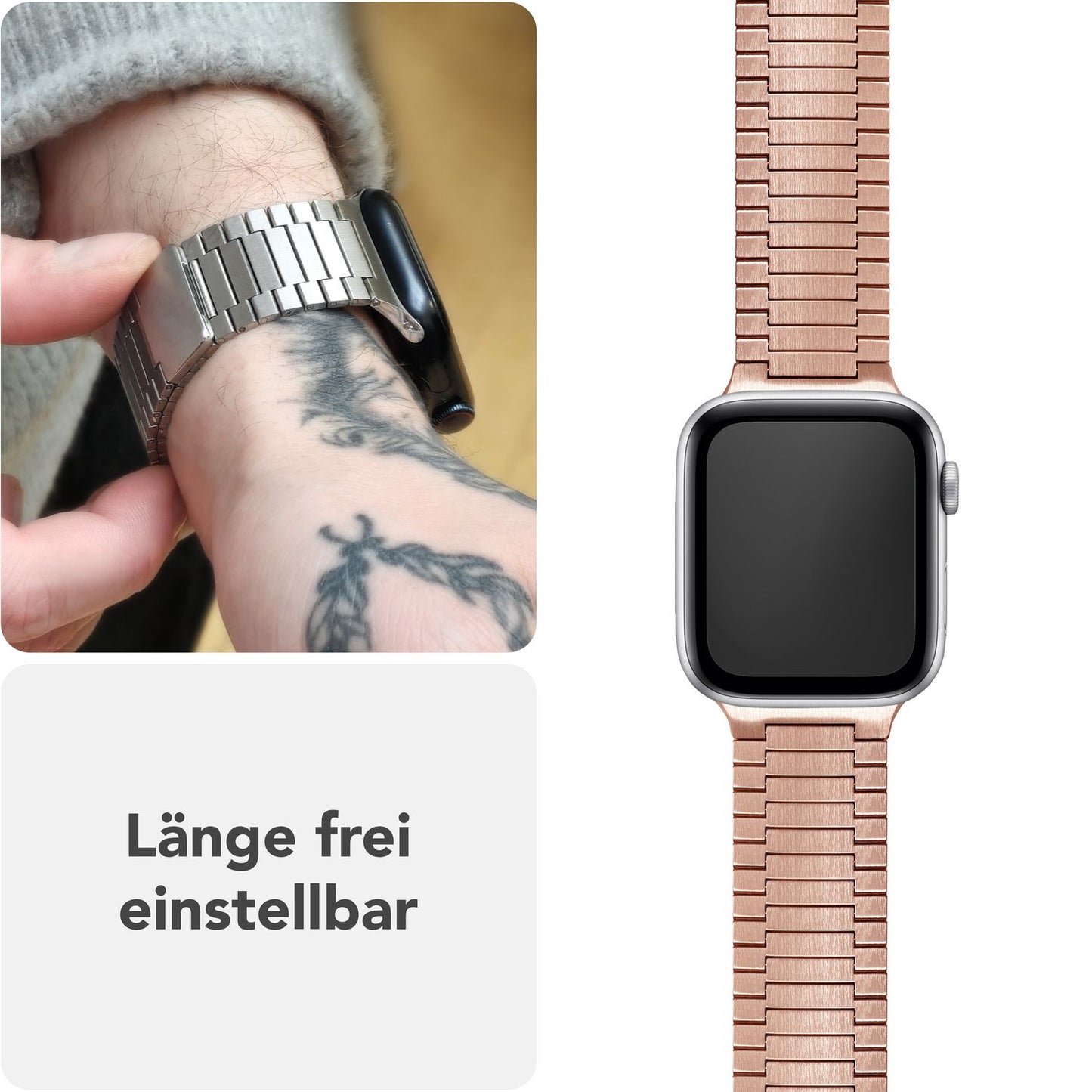 Brățară NALIA Chronos din oțel inoxidabil - Buclă magnetică metalică pentru Apple Watch Ultra SE 42/44/45/46/49 mm