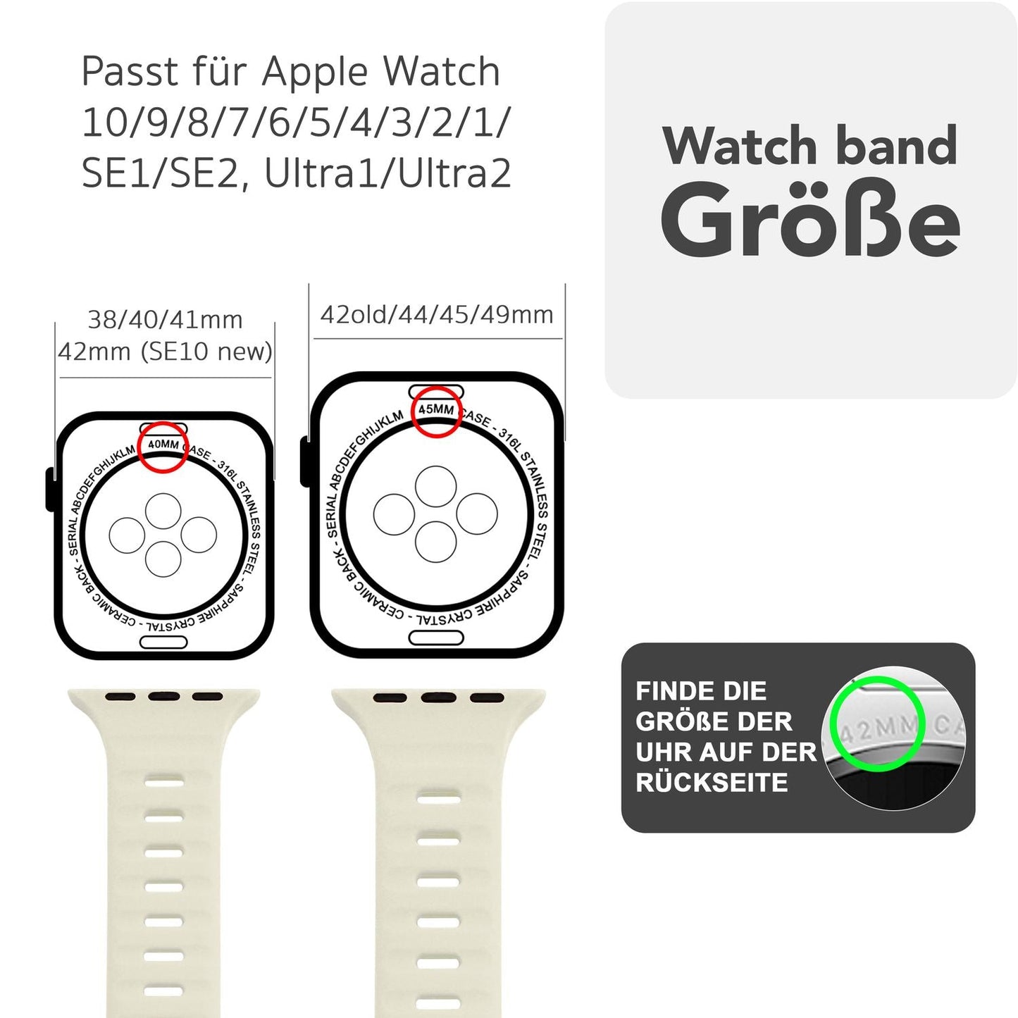NALIA Motion Armband für Apple Watch SE/10/9/8/7/6/5/4/3/2/1, Gehäusegröße 38/40/41/42mm, Soft Silikon Ersatz Sportarmband mit Steck-Pin Verschluss