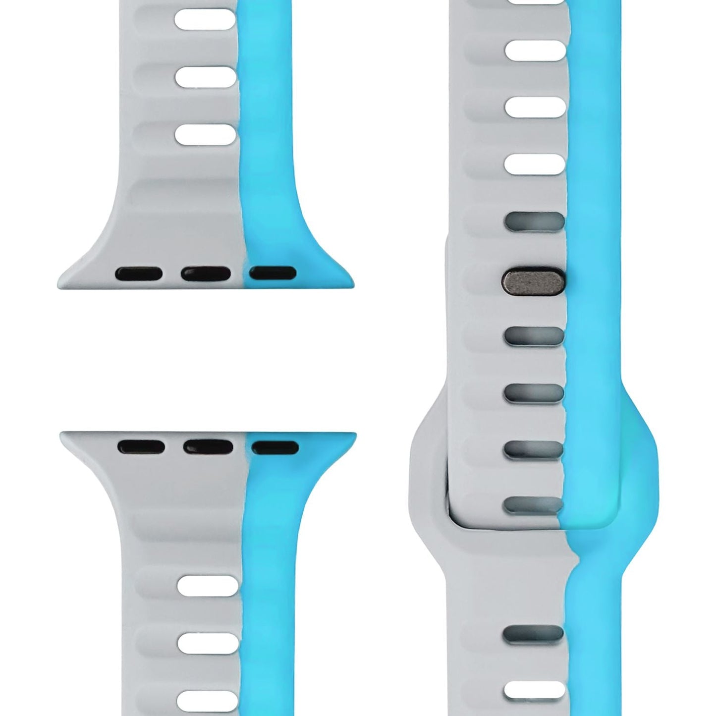 NALIA Motion Armband für Apple Watch SE/10/9/8/7/6/5/4/3/2/1, Gehäusegröße 38/40/41/42mm, Soft Silikon Ersatz Sportarmband mit Steck-Pin Verschluss