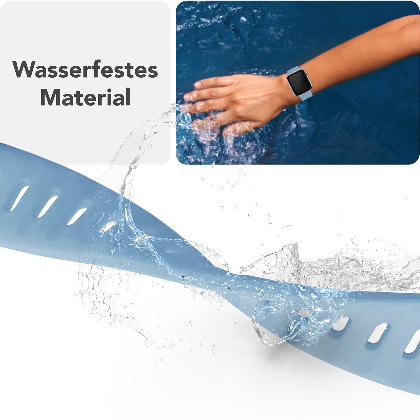 NALIA Motion Armband für Apple Watch SE/10/9/8/7/6/5/4/3/2/1, Gehäusegröße 38/40/41/42mm, Soft Silikon Ersatz Sportarmband mit Steck-Pin Verschluss