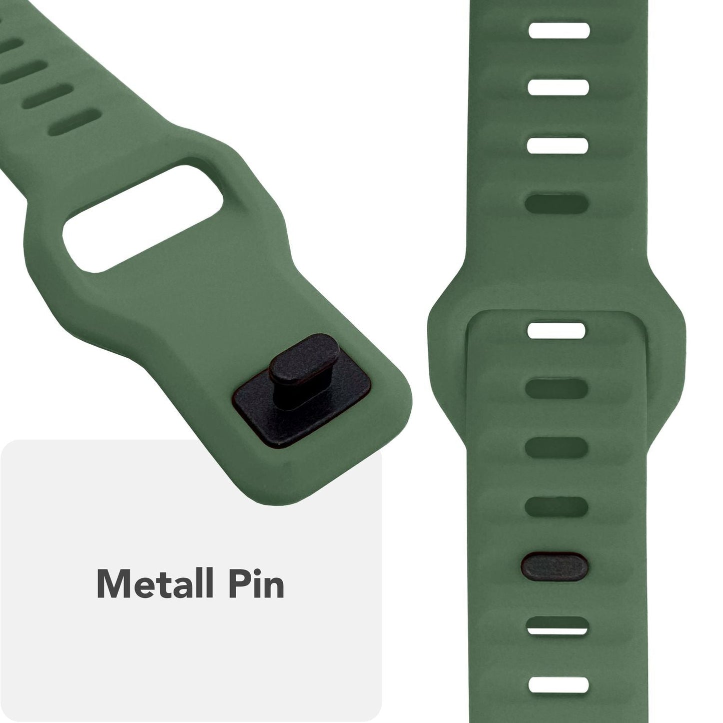 NALIA Motion Armband für Apple Watch SE/10/9/8/7/6/5/4/3/2/1, Gehäusegröße 38/40/41/42mm, Soft Silikon Ersatz Sportarmband mit Steck-Pin Verschluss