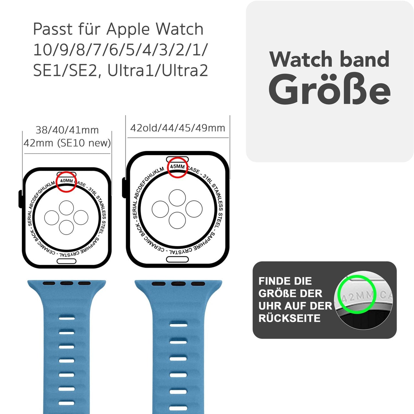 NALIA Motion Armband für Apple Watch Ultra/SE/10/9/8/7/6/5/4/3/2/1, Gehäusegröße 42/44/45/46/49mm, Soft Silikon Ersatz Sportarmband mit Steck-Pin Verschluss