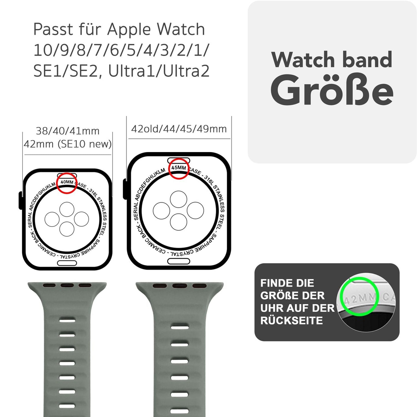 NALIA Motion Armband für Apple Watch Ultra/SE/10/9/8/7/6/5/4/3/2/1, Gehäusegröße 42/44/45/46/49mm, Soft Silikon Ersatz Sportarmband mit Steck-Pin Verschluss