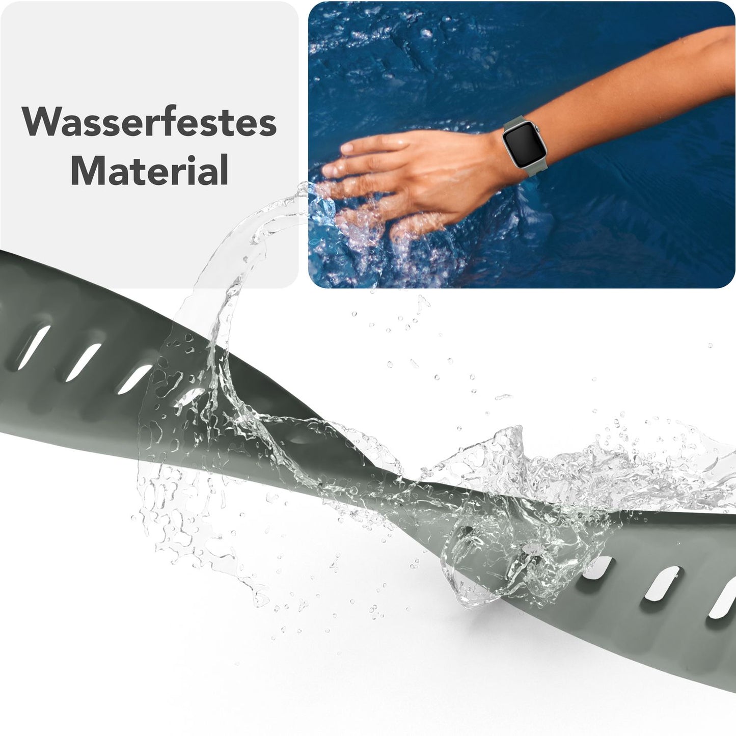 NALIA Motion Armband für Apple Watch Ultra/SE/10/9/8/7/6/5/4/3/2/1, Gehäusegröße 42/44/45/46/49mm, Soft Silikon Ersatz Sportarmband mit Steck-Pin Verschluss