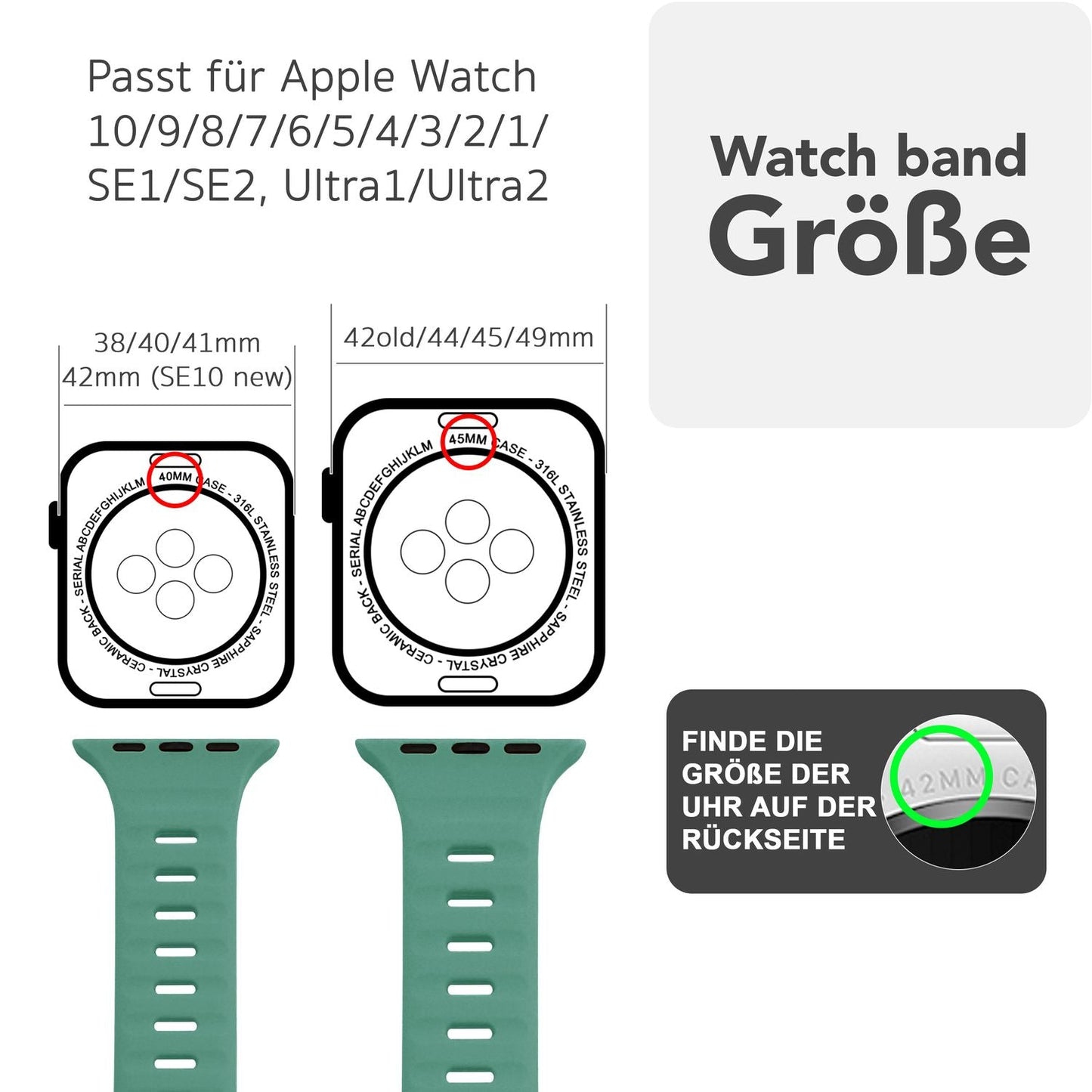 NALIA Motion Armband für Apple Watch Ultra/SE/10/9/8/7/6/5/4/3/2/1, Gehäusegröße 42/44/45/46/49mm, Soft Silikon Ersatz Sportarmband mit Steck-Pin Verschluss