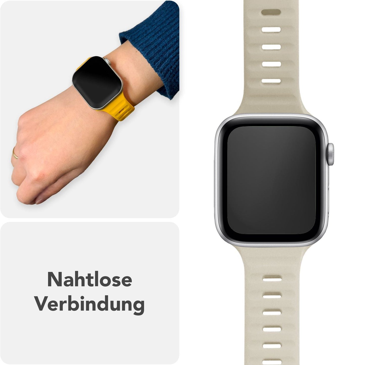 NALIA Motion Armband für Apple Watch Ultra/SE/10/9/8/7/6/5/4/3/2/1, Gehäusegröße 42/44/45/46/49mm, Soft Silikon Ersatz Sportarmband mit Steck-Pin Verschluss