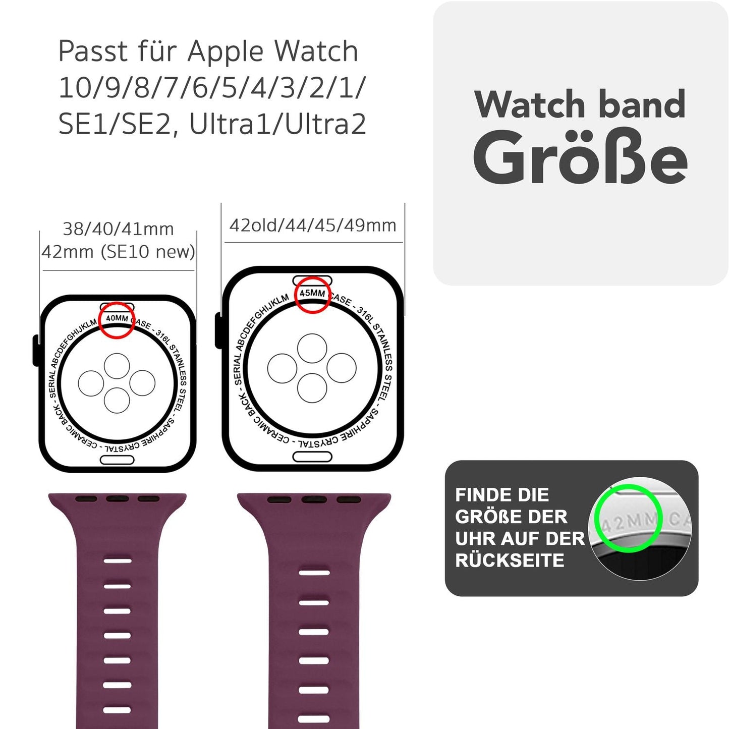 NALIA Motion Armband für Apple Watch Ultra/SE/10/9/8/7/6/5/4/3/2/1, Gehäusegröße 42/44/45/46/49mm, Soft Silikon Ersatz Sportarmband mit Steck-Pin Verschluss