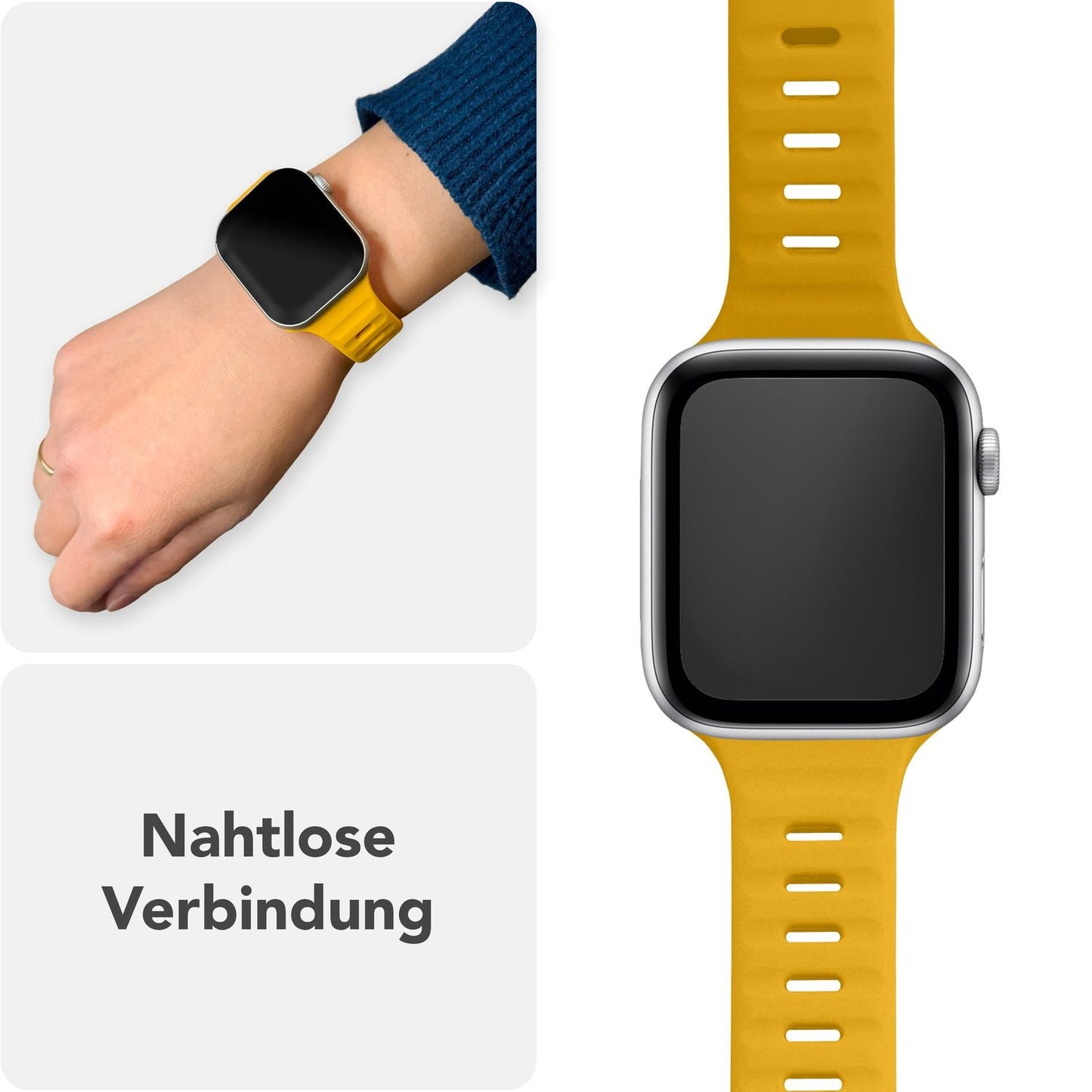 NALIA Motion Armband für Apple Watch Ultra/SE/10/9/8/7/6/5/4/3/2/1, Gehäusegröße 42/44/45/46/49mm, Soft Silikon Ersatz Sportarmband mit Steck-Pin Verschluss