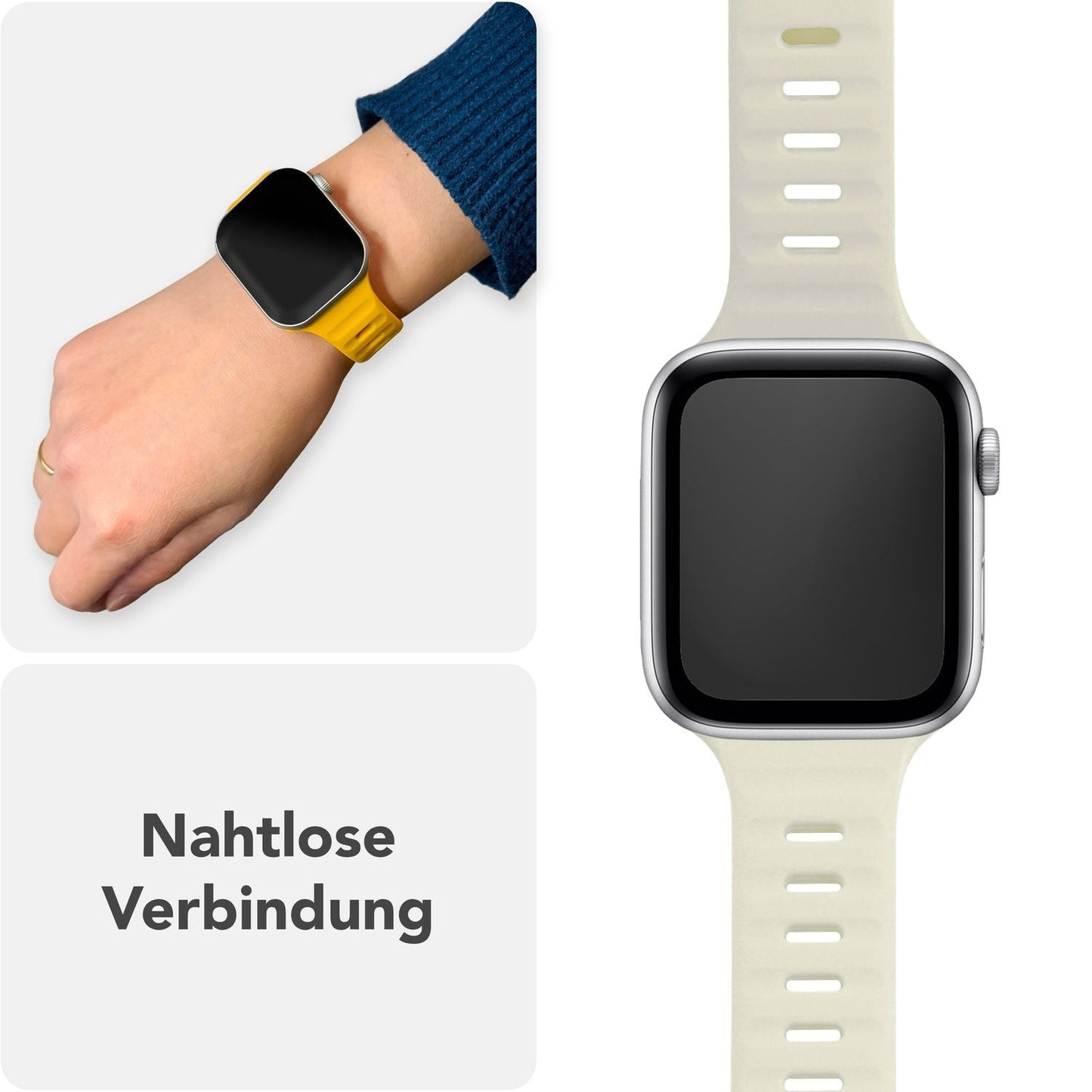 NALIA Motion Armband für Apple Watch Ultra/SE/10/9/8/7/6/5/4/3/2/1, Gehäusegröße 42/44/45/46/49mm, Soft Silikon Ersatz Sportarmband mit Steck-Pin Verschluss