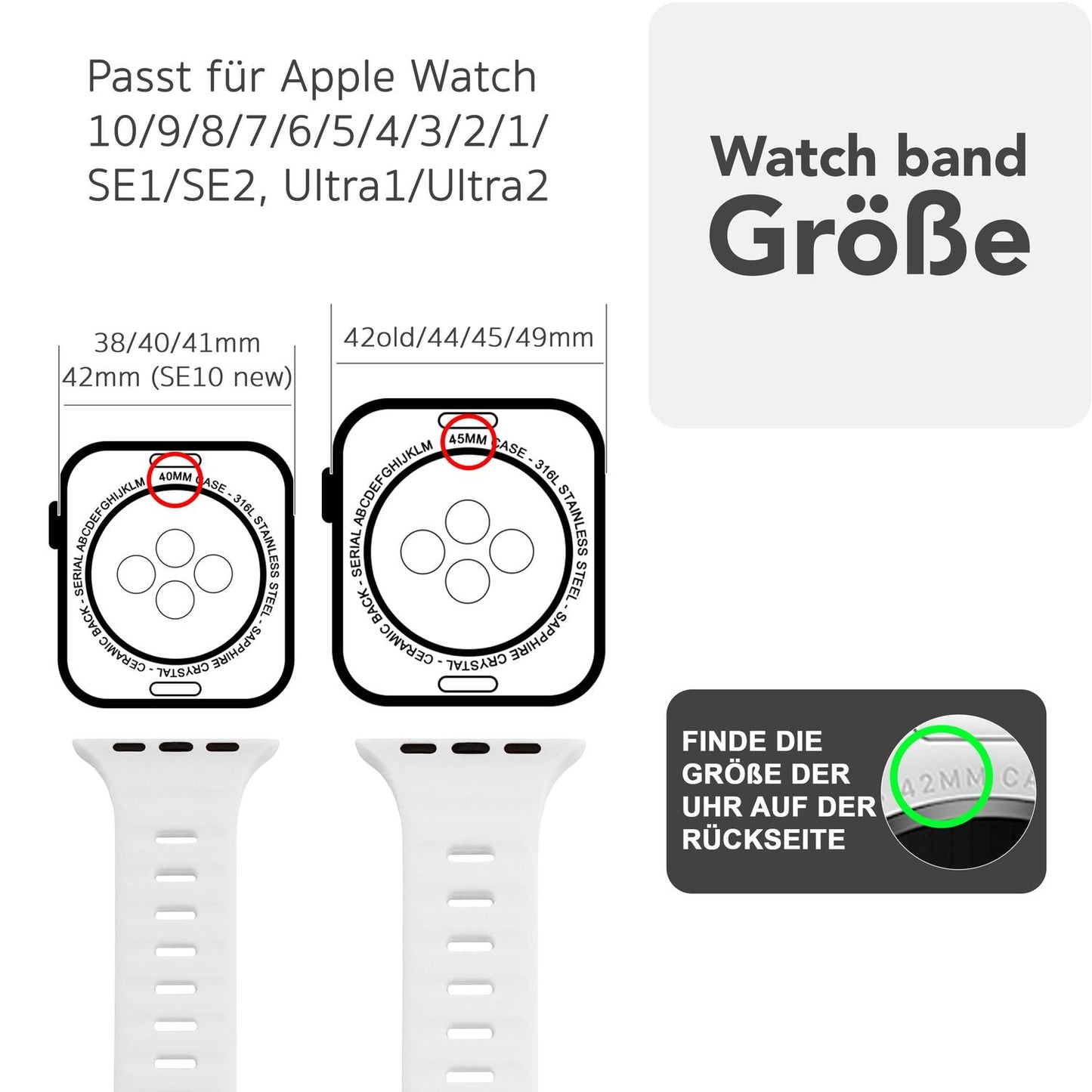 NALIA Motion Armband für Apple Watch Ultra/SE/10/9/8/7/6/5/4/3/2/1, Gehäusegröße 42/44/45/46/49mm, Soft Silikon Ersatz Sportarmband mit Steck-Pin Verschluss