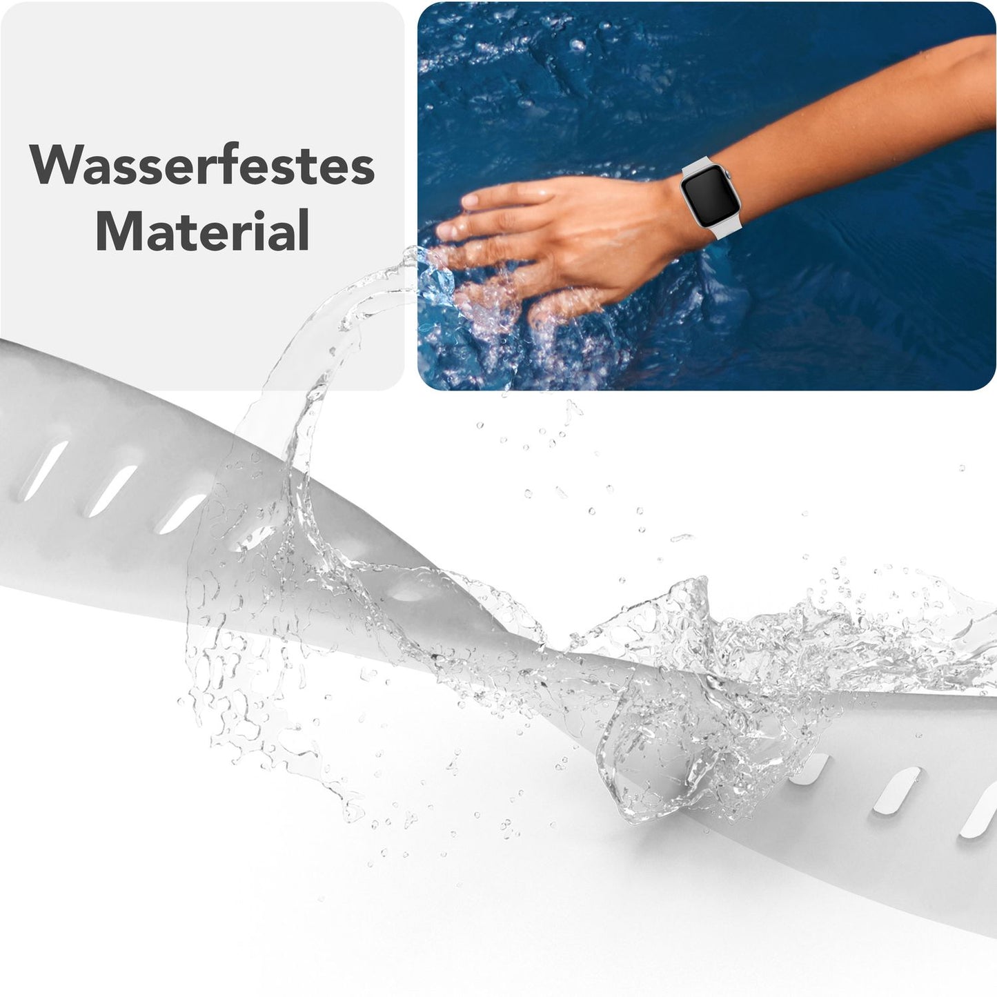 NALIA Motion Armband für Apple Watch Ultra/SE/10/9/8/7/6/5/4/3/2/1, Gehäusegröße 42/44/45/46/49mm, Soft Silikon Ersatz Sportarmband mit Steck-Pin Verschluss