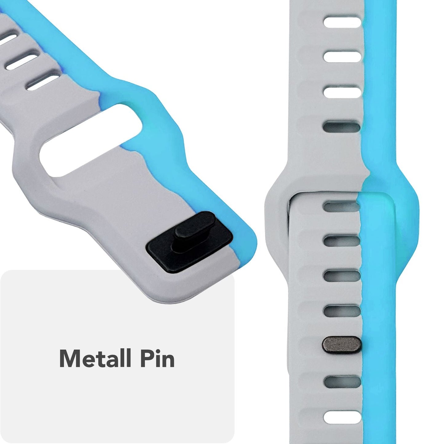 NALIA Motion Armband für Apple Watch Ultra/SE/10/9/8/7/6/5/4/3/2/1, Gehäusegröße 42/44/45/46/49mm, Soft Silikon Ersatz Sportarmband mit Steck-Pin Verschluss