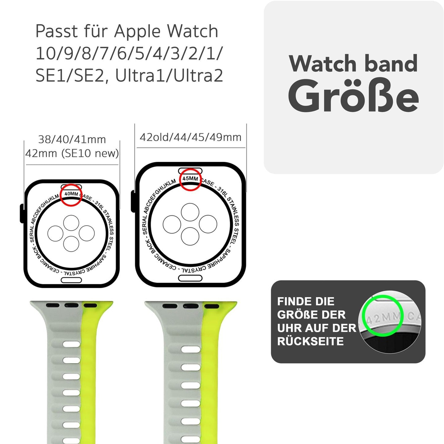 NALIA Motion Armband für Apple Watch Ultra/SE/10/9/8/7/6/5/4/3/2/1, Gehäusegröße 42/44/45/46/49mm, Soft Silikon Ersatz Sportarmband mit Steck-Pin Verschluss