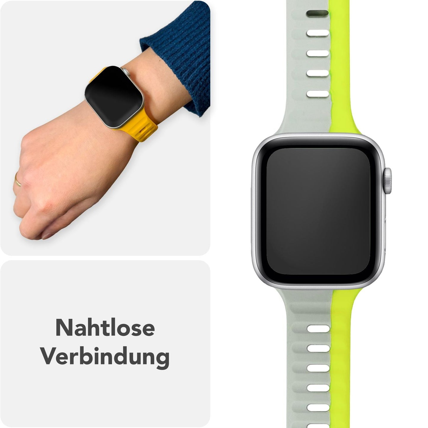 NALIA Motion Armband für Apple Watch Ultra/SE/10/9/8/7/6/5/4/3/2/1, Gehäusegröße 42/44/45/46/49mm, Soft Silikon Ersatz Sportarmband mit Steck-Pin Verschluss