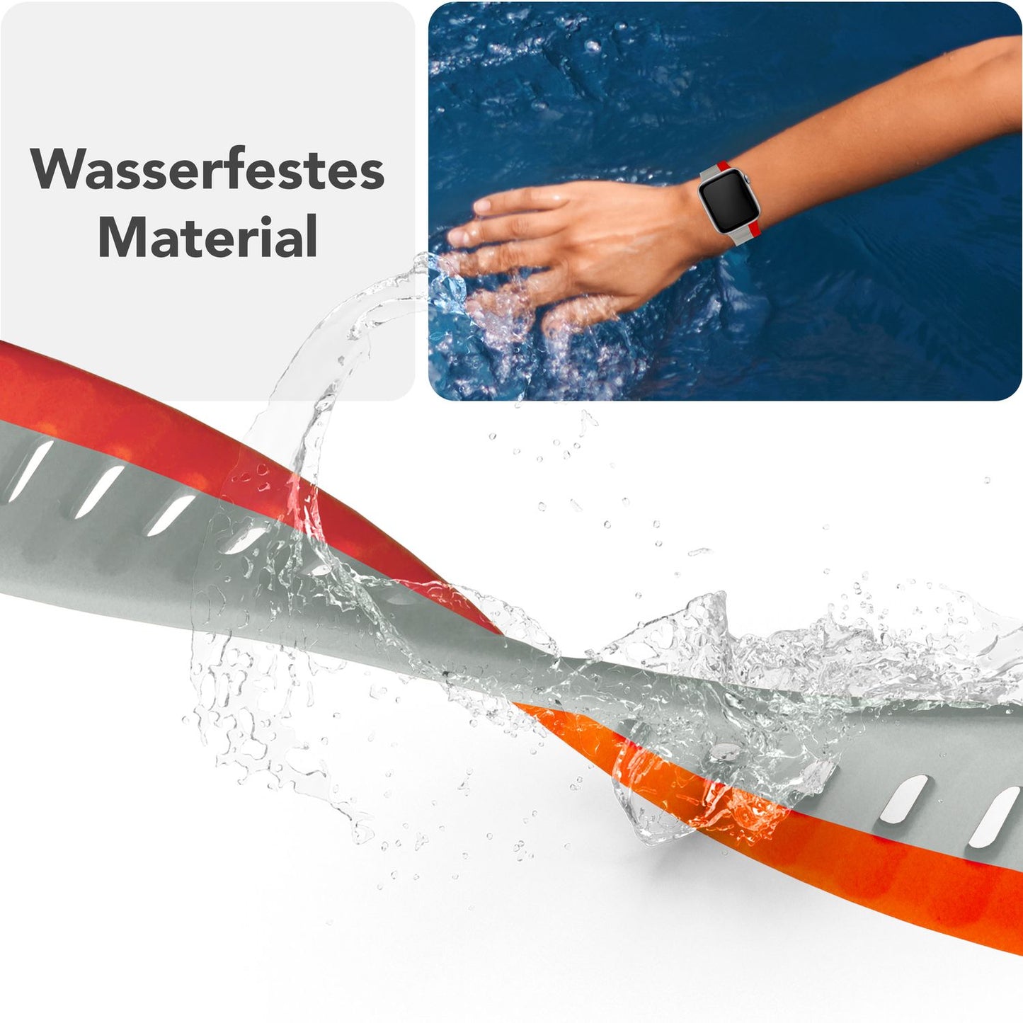 NALIA Motion Armband für Apple Watch Ultra/SE/10/9/8/7/6/5/4/3/2/1, Gehäusegröße 42/44/45/46/49mm, Soft Silikon Ersatz Sportarmband mit Steck-Pin Verschluss