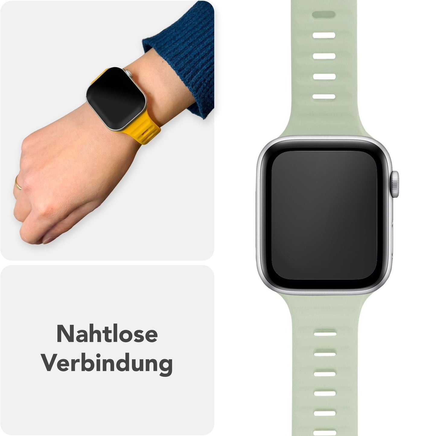 NALIA Motion Armband für Apple Watch Ultra/SE/10/9/8/7/6/5/4/3/2/1, Gehäusegröße 42/44/45/46/49mm, Soft Silikon Ersatz Sportarmband mit Steck-Pin Verschluss