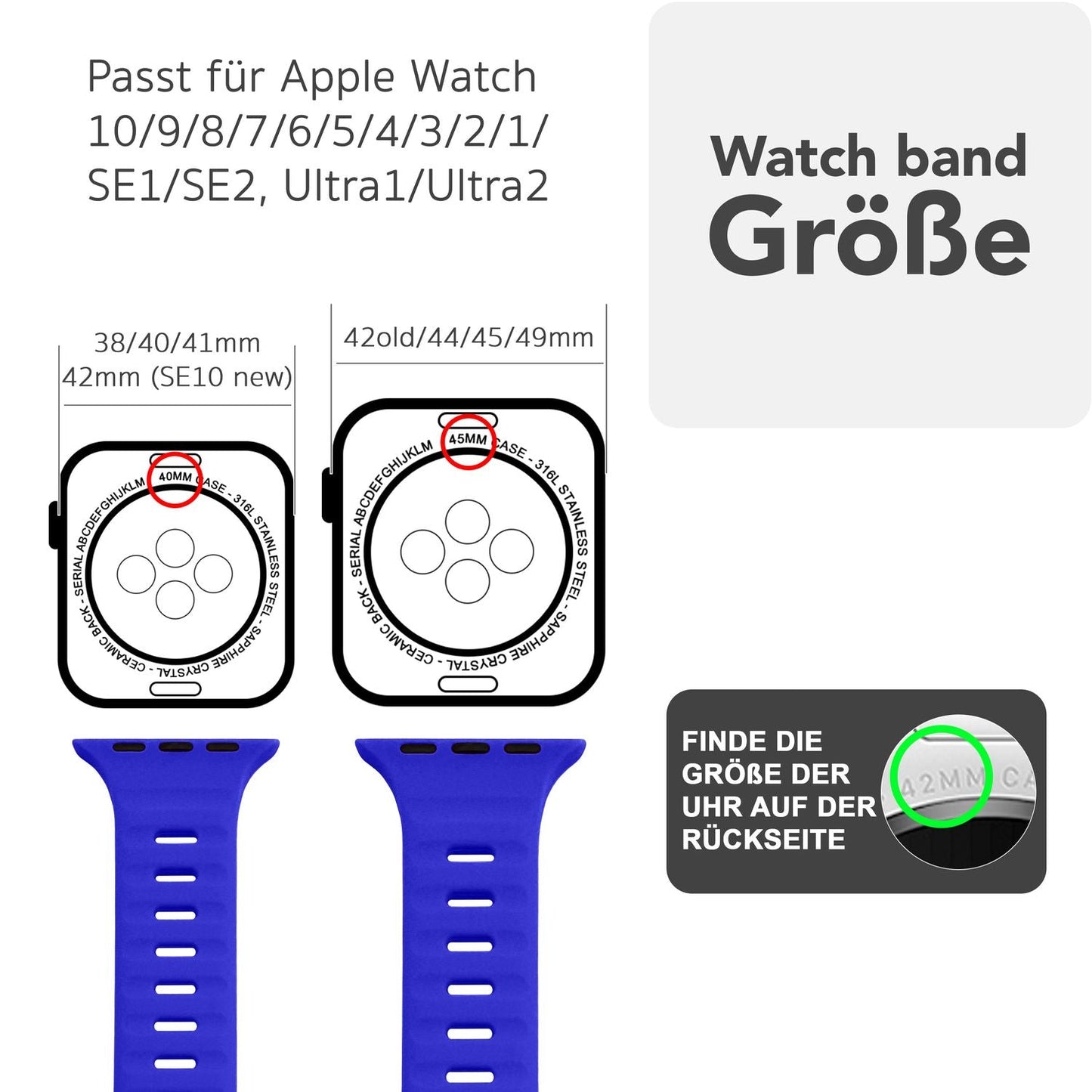 NALIA Motion Armband für Apple Watch Ultra/SE/10/9/8/7/6/5/4/3/2/1, Gehäusegröße 42/44/45/46/49mm, Soft Silikon Ersatz Sportarmband mit Steck-Pin Verschluss