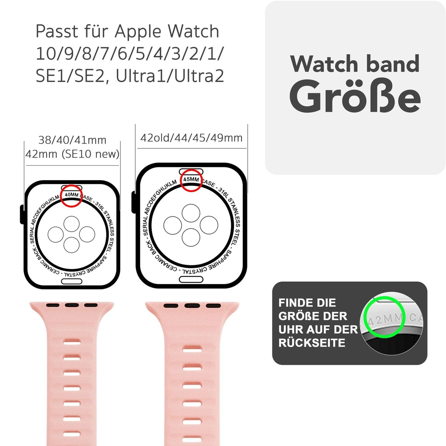 NALIA Motion Armband für Apple Watch Ultra/SE/10/9/8/7/6/5/4/3/2/1, Gehäusegröße 42/44/45/46/49mm, Soft Silikon Ersatz Sportarmband mit Steck-Pin Verschluss