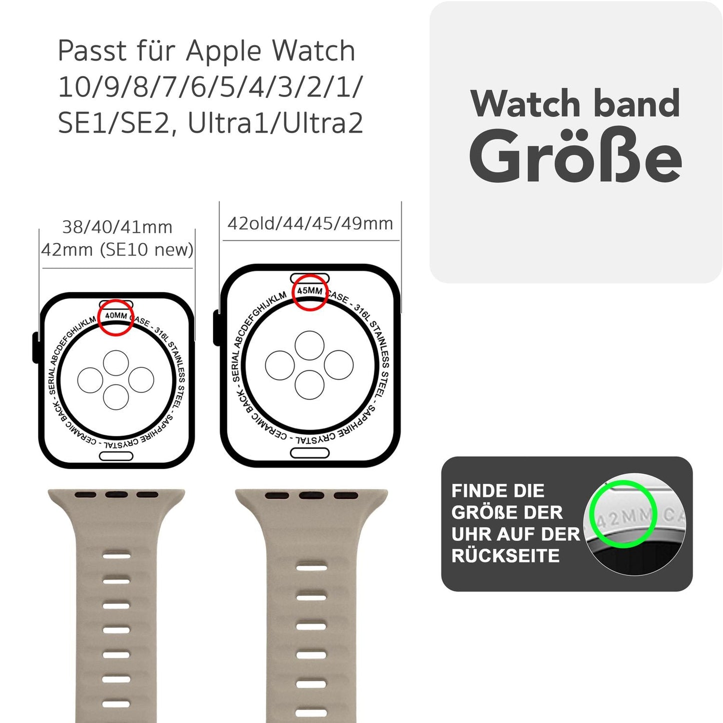 NALIA Motion Armband für Apple Watch Ultra/SE/10/9/8/7/6/5/4/3/2/1, Gehäusegröße 42/44/45/46/49mm, Soft Silikon Ersatz Sportarmband mit Steck-Pin Verschluss