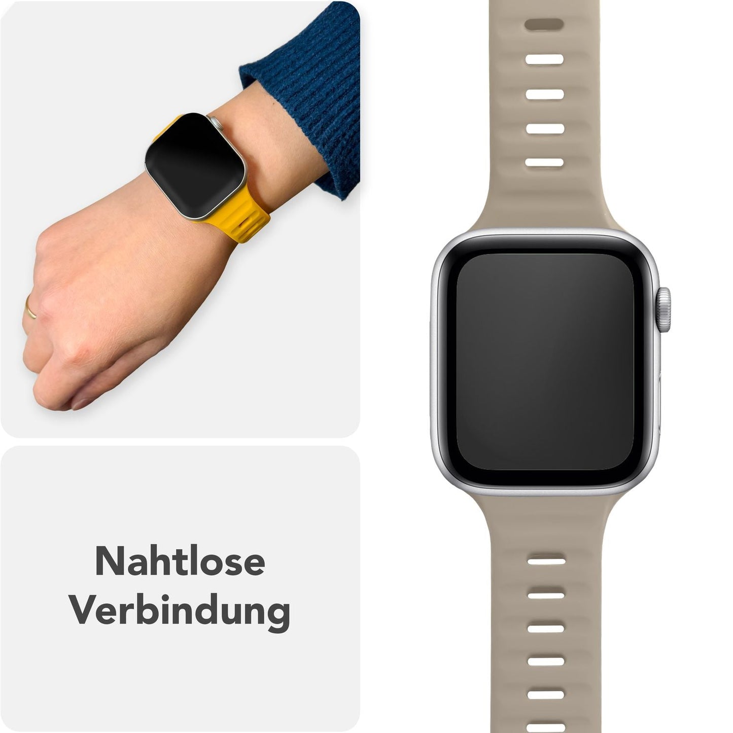 NALIA Motion Armband für Apple Watch Ultra/SE/10/9/8/7/6/5/4/3/2/1, Gehäusegröße 42/44/45/46/49mm, Soft Silikon Ersatz Sportarmband mit Steck-Pin Verschluss