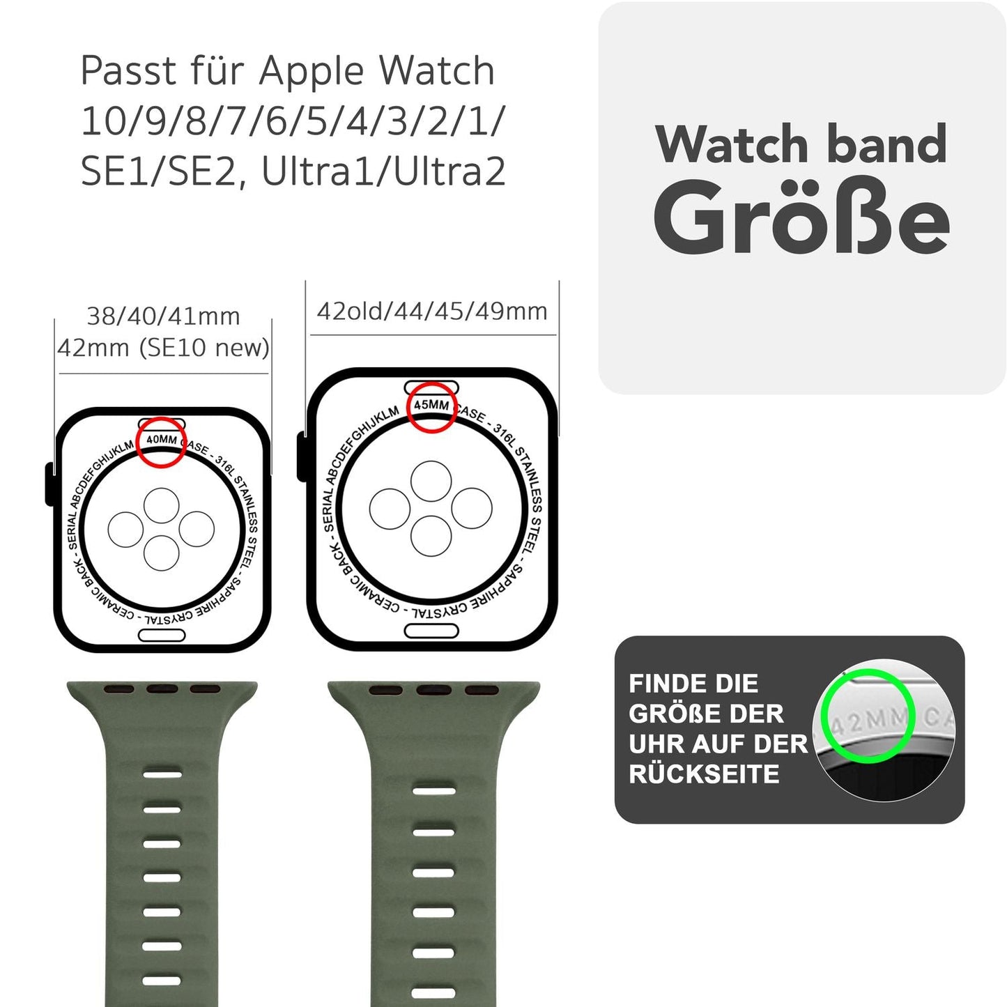 NALIA Motion Armband für Apple Watch Ultra/SE/10/9/8/7/6/5/4/3/2/1, Gehäusegröße 42/44/45/46/49mm, Soft Silikon Ersatz Sportarmband mit Steck-Pin Verschluss