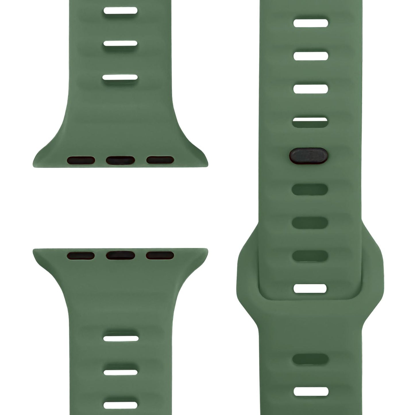 NALIA Motion Armband für Apple Watch Ultra/SE/10/9/8/7/6/5/4/3/2/1, Gehäusegröße 42/44/45/46/49mm, Soft Silikon Ersatz Sportarmband mit Steck-Pin Verschluss