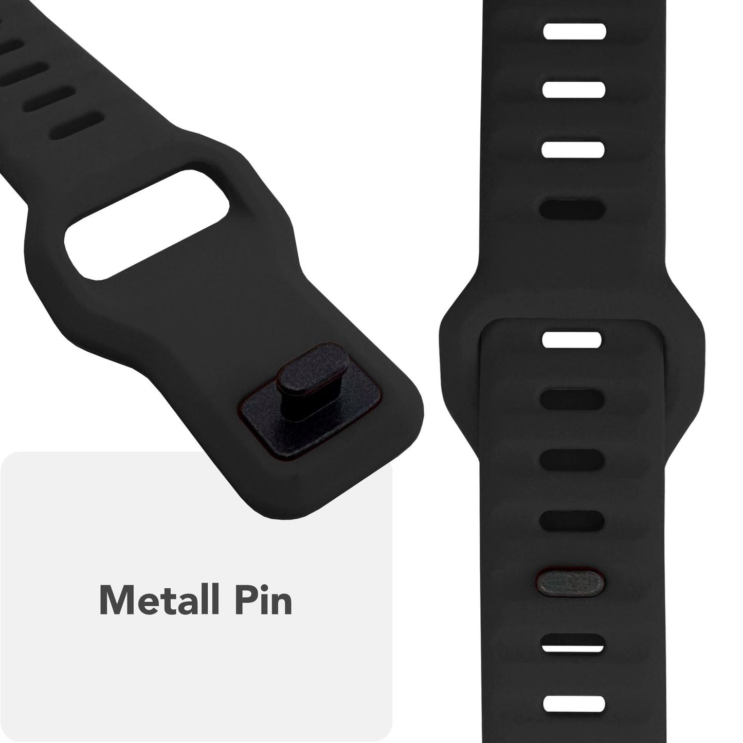 NALIA Motion Armband für Apple Watch Ultra/SE/10/9/8/7/6/5/4/3/2/1, Gehäusegröße 42/44/45/46/49mm, Soft Silikon Ersatz Sportarmband mit Steck-Pin Verschluss