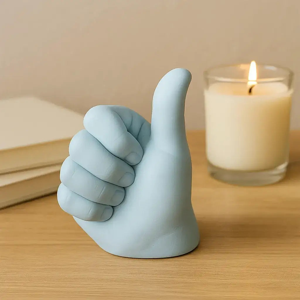 Alles Gut Handzeichen Figur - Symbol Optimismus - Größe 12 cm, Keramik