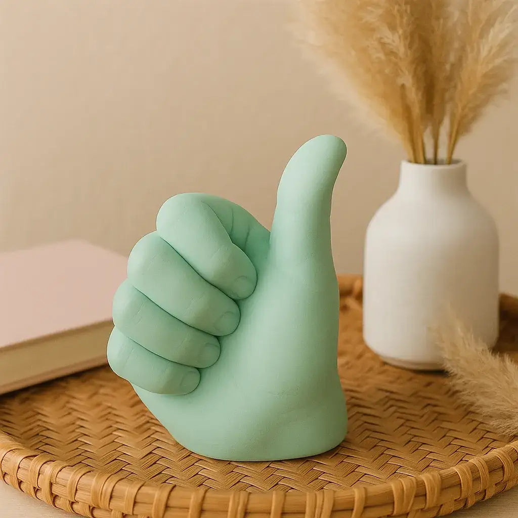 Alles Gut Handzeichen Figur - Symbol Optimismus - Größe 12 cm, Keramik