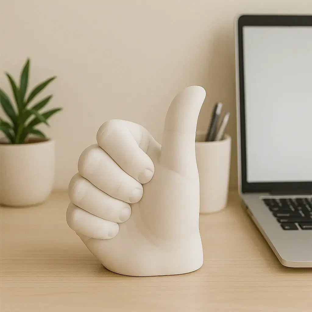 Alles Gut Handzeichen Figur - Symbol Optimismus - Größe 12 cm, Keramik