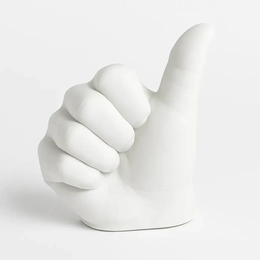 Alles Gut Handzeichen Figur - Symbol Optimismus - Größe 12 cm, Keramik