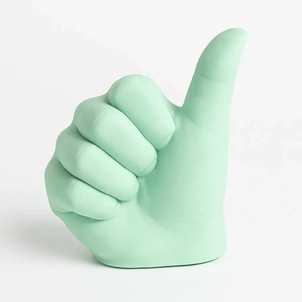 Alles Gut Handzeichen Figur - Symbol Optimismus - Größe 12 cm, Keramik