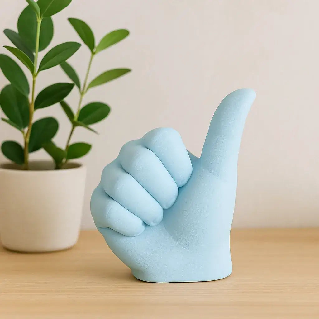 Alles Gut Handzeichen Figur - Symbol Optimismus - Größe 12 cm, Keramik