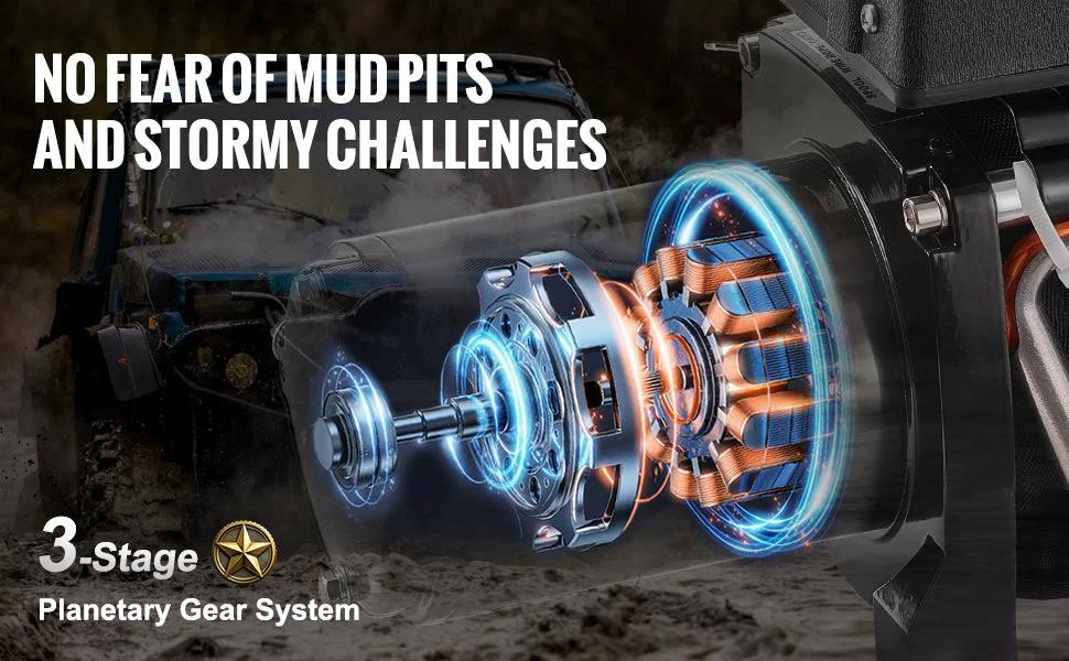 VEVOR S10000 Elektrische Winde - Zugkraft 4536 Kg, 3 PS, 20 m Seil