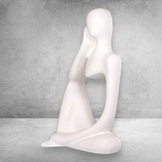 LunaK Nachdenklich Frau Handgefertigte Skulptur - Kapazität 1 Figur, Größe 20 cm
