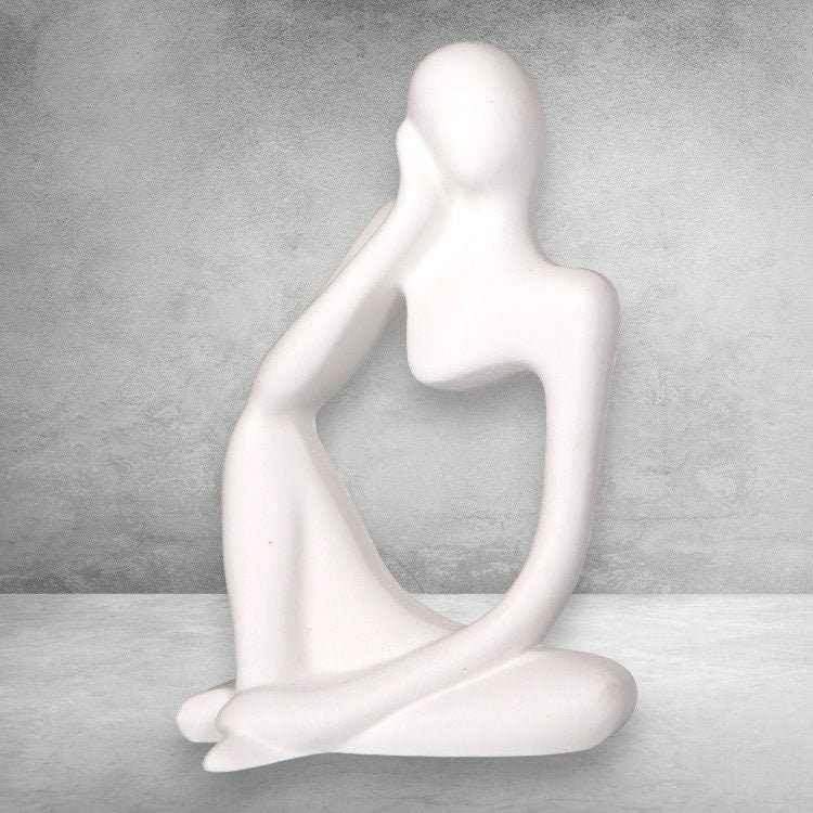 LunaK Nachdenklich Frau Handgefertigte Skulptur - Kapazität 1 Figur, Größe 20 cm
