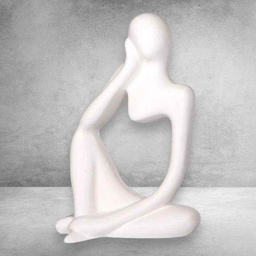 LunaK Nachdenklich Frau Handgefertigte Skulptur - Kapazität 1 Figur, Größe 20 cm