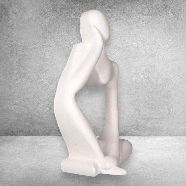 LunaK Nachdenklich Frau Handgefertigte Skulptur - Kapazität 1 Figur, Größe 20 cm