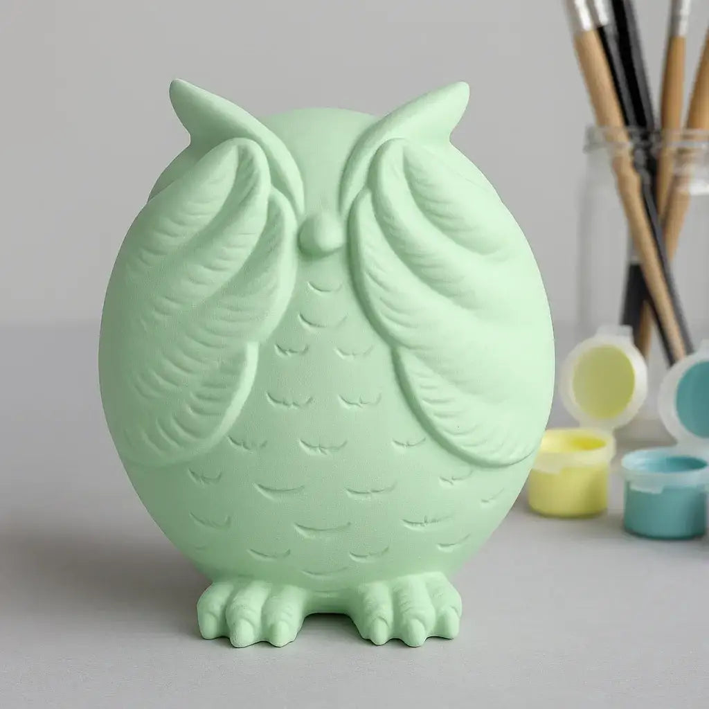 Nichts Böses Sehen Eulenfigur Personalisierbar - 12 cm, Material Keramik