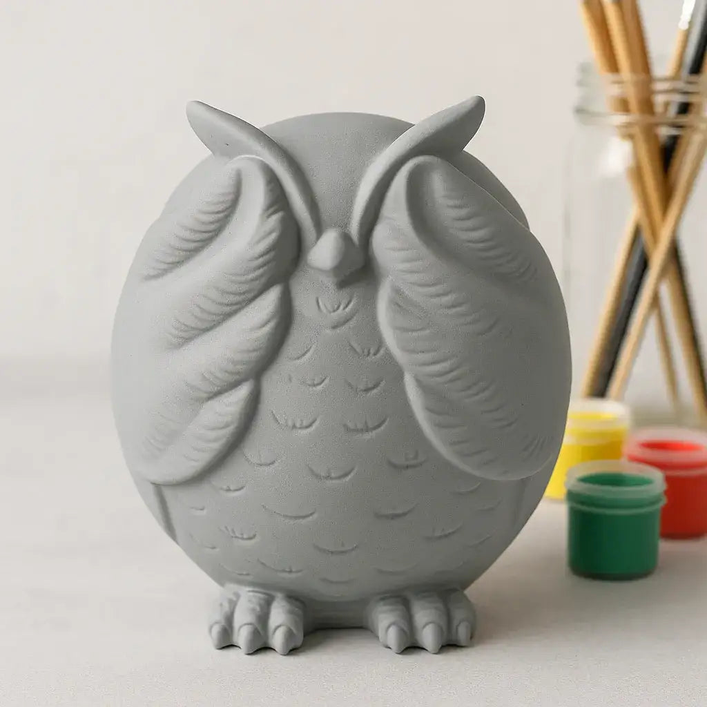 Nichts Böses Sehen Eulenfigur Personalisierbar - 12 cm, Material Keramik